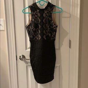 Black lace formal dress